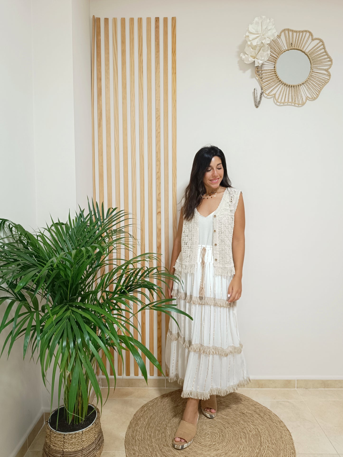 Falda Madeira blanco