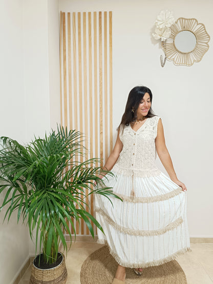 Falda Madeira blanco