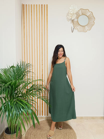Vestido Nilo verde kaki