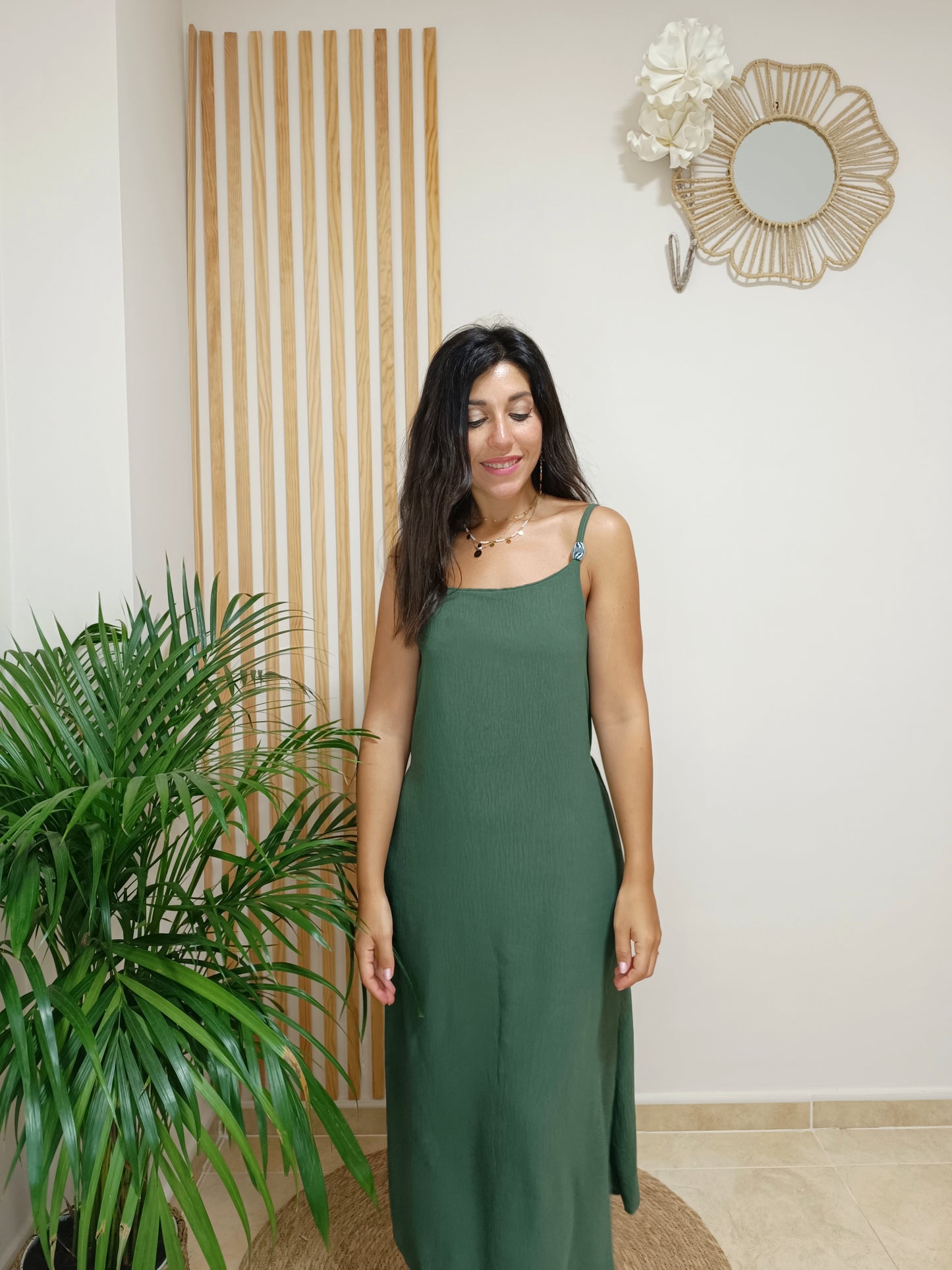 Vestido Nilo verde kaki