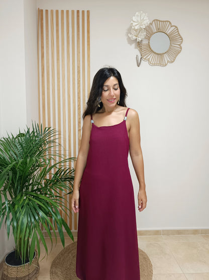 Vestido Nilo granate