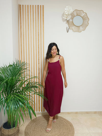 Vestido Nilo granate