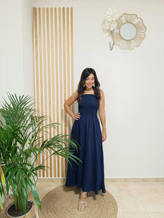 Vestido Victoria azul marino