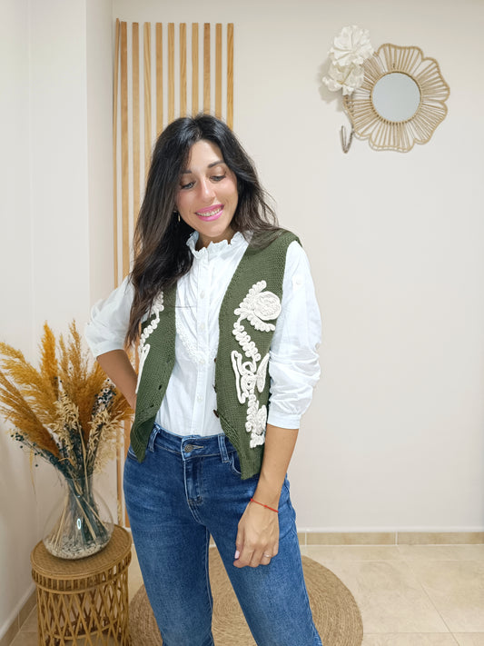 Chaleco Sabina verde caqui