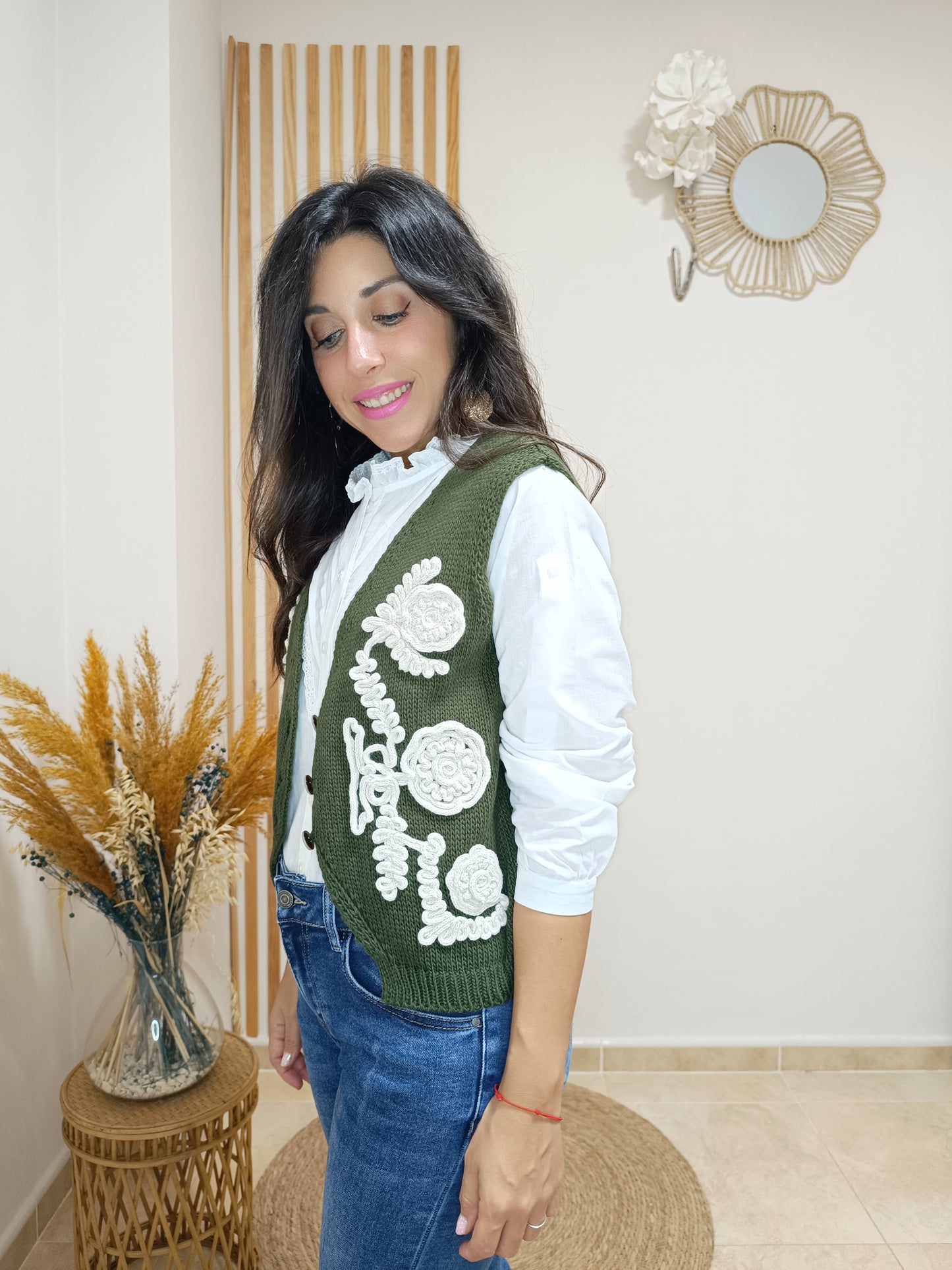 Chaleco Sabina verde caqui