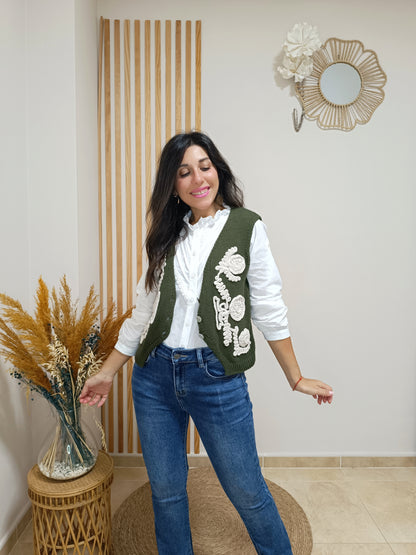 Chaleco Sabina verde caqui