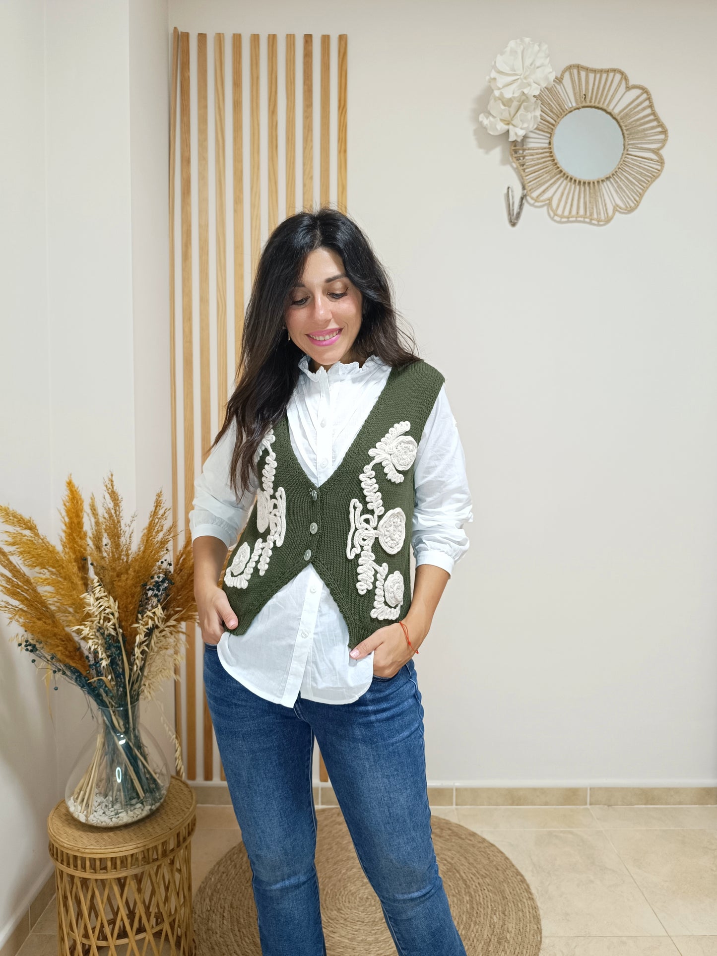 Chaleco Sabina verde caqui