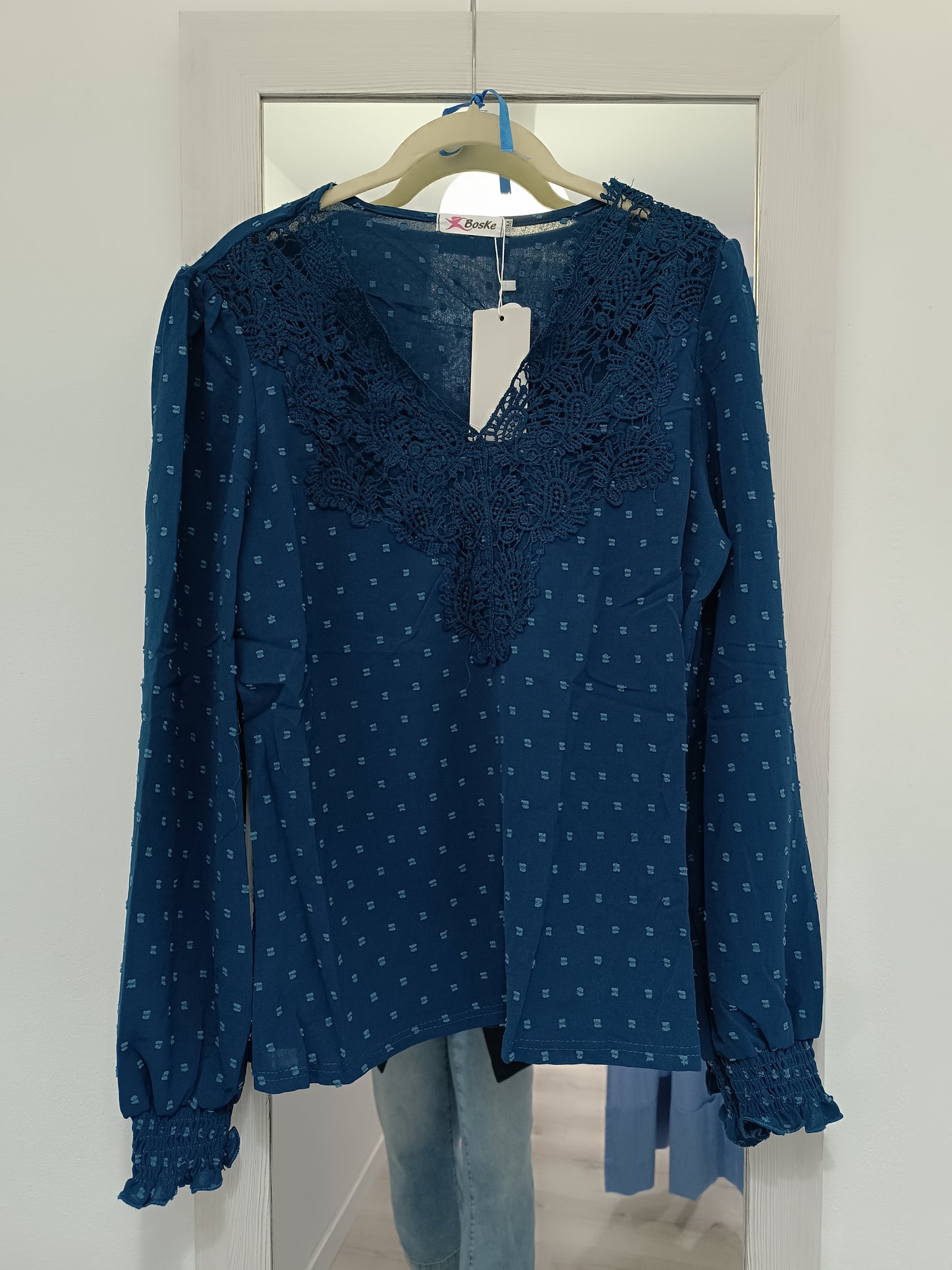 Blusa Victoria azul petróleo