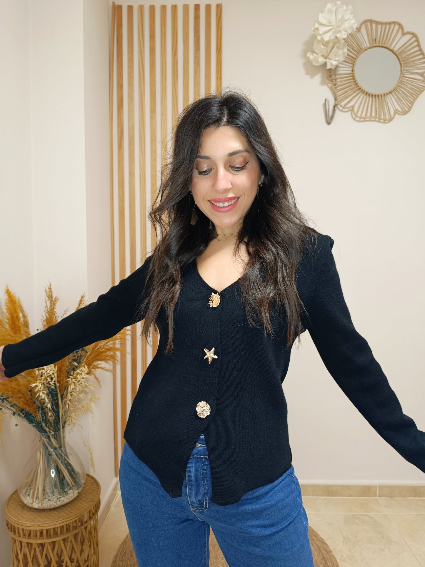 Top punto Ariel negro