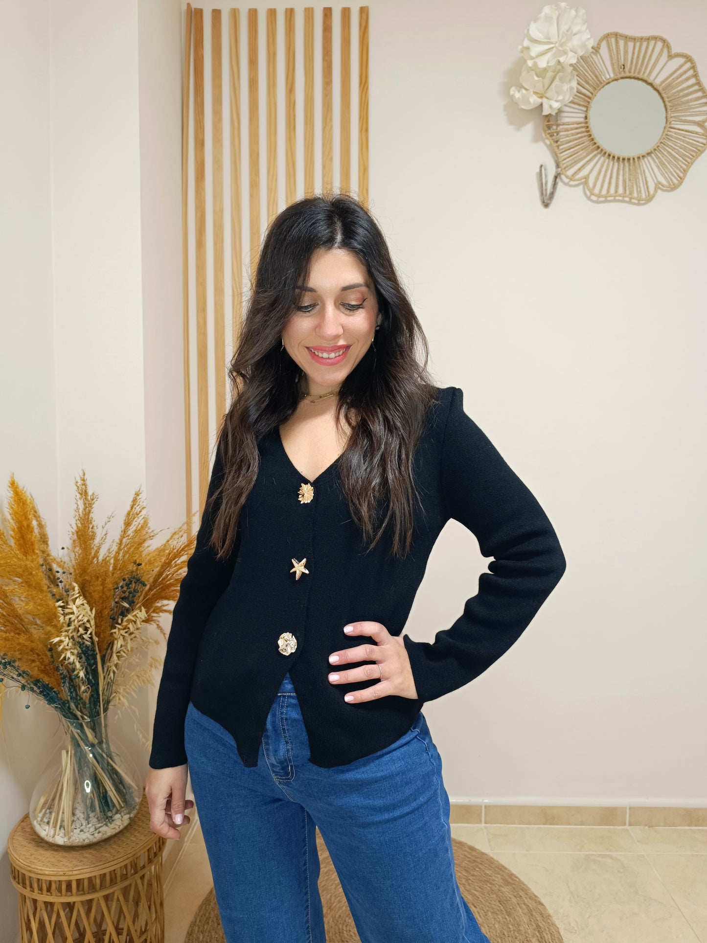 Top punto Ariel negro