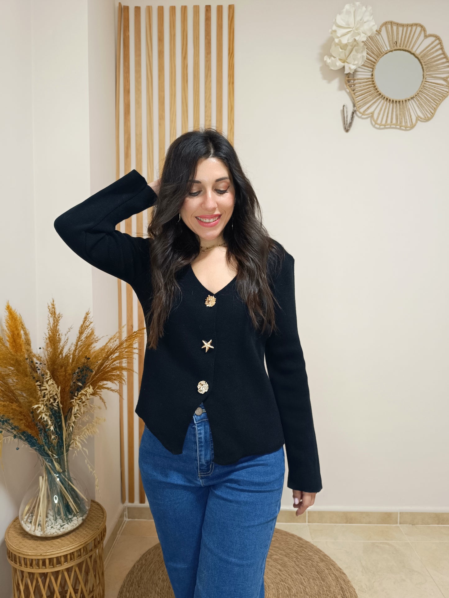 Top punto Ariel negro