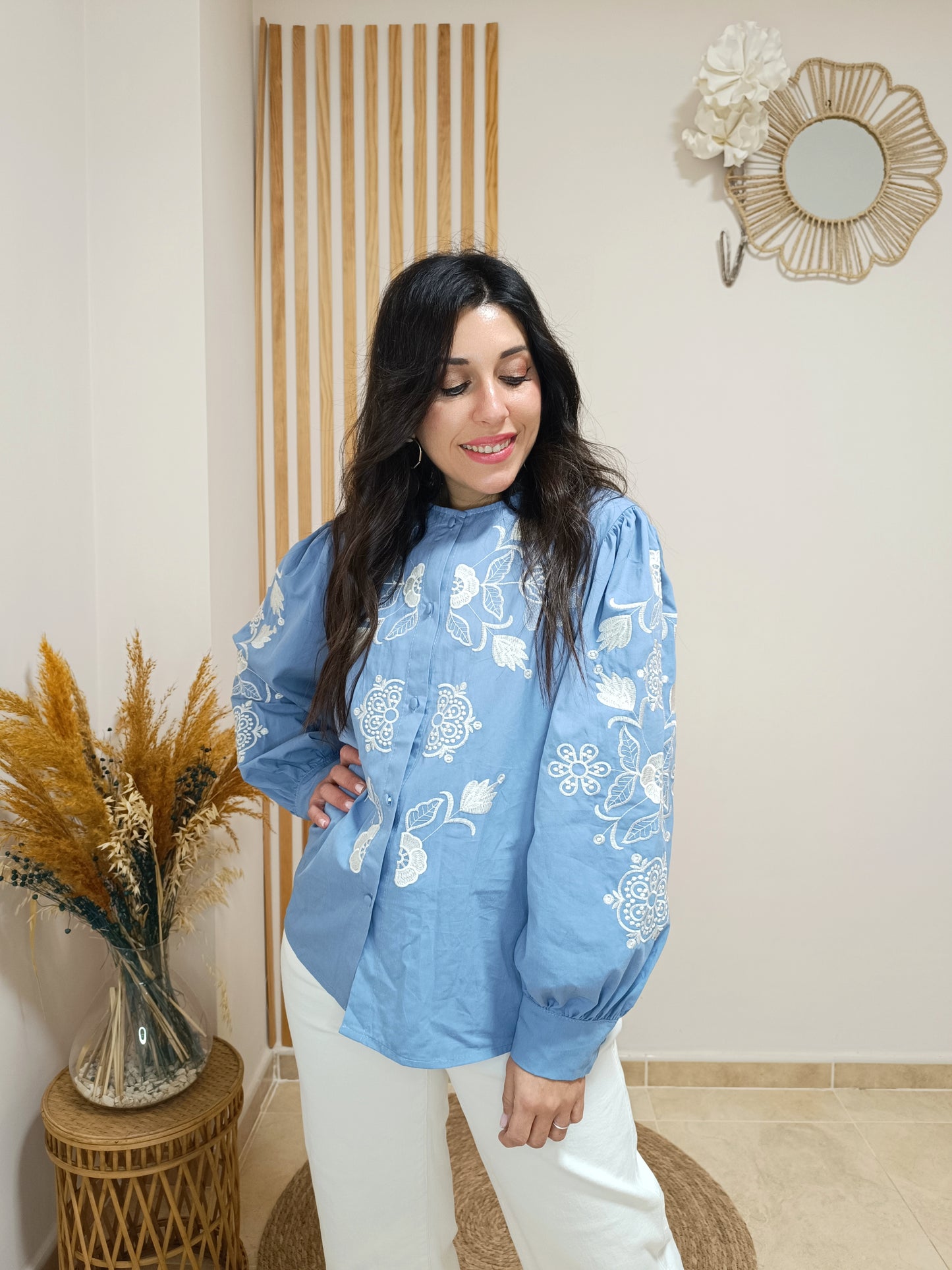 Camisa Eloísa azul tejano