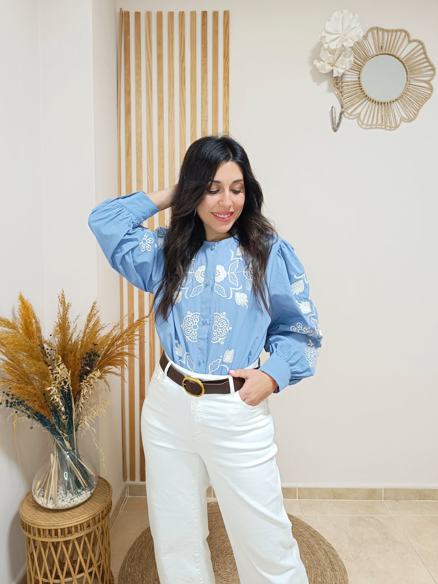 Camisa Eloísa azul tejano