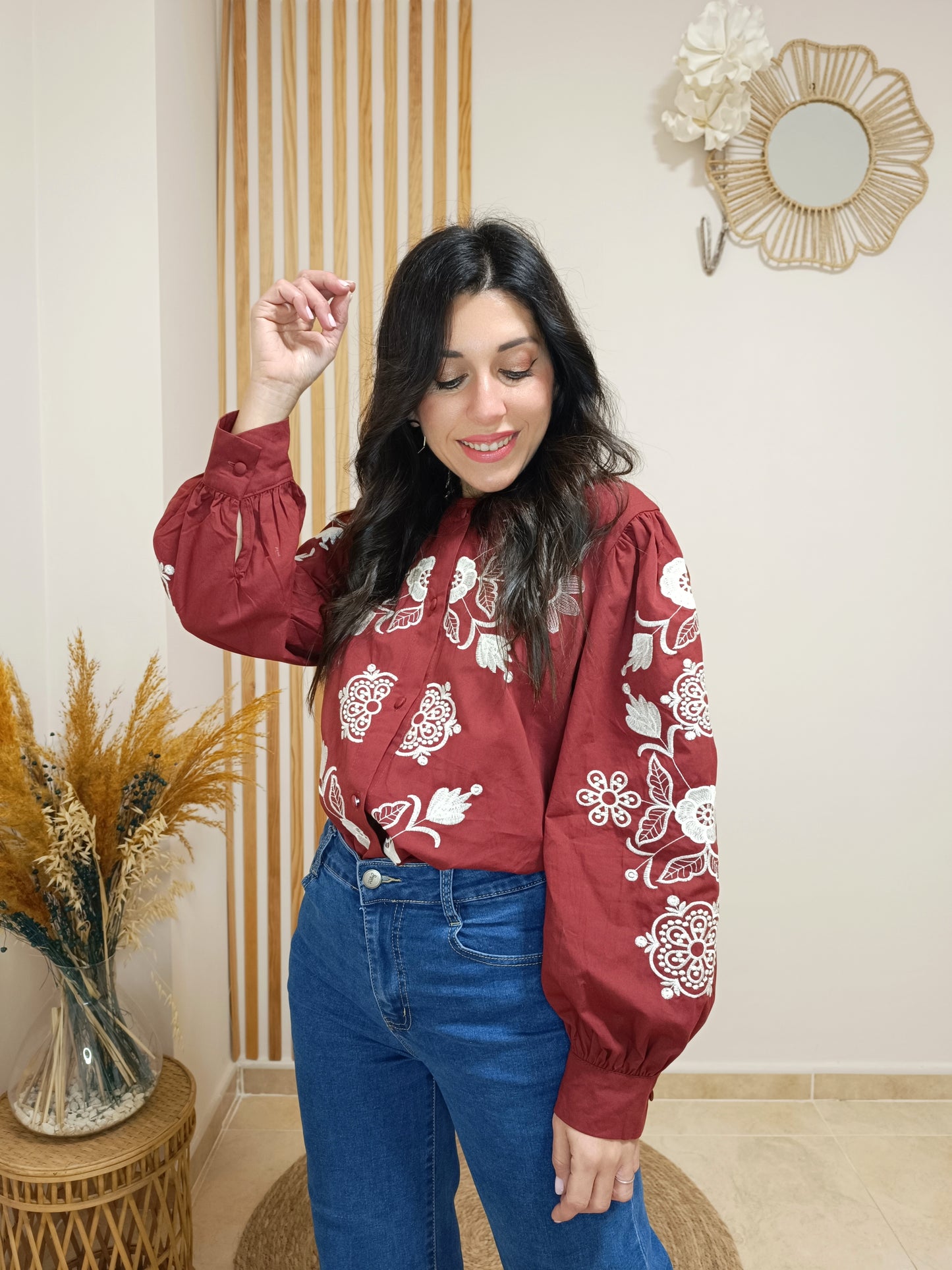 Camisa Eloísa granate