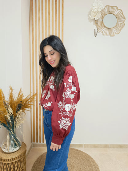 Camisa Eloísa granate