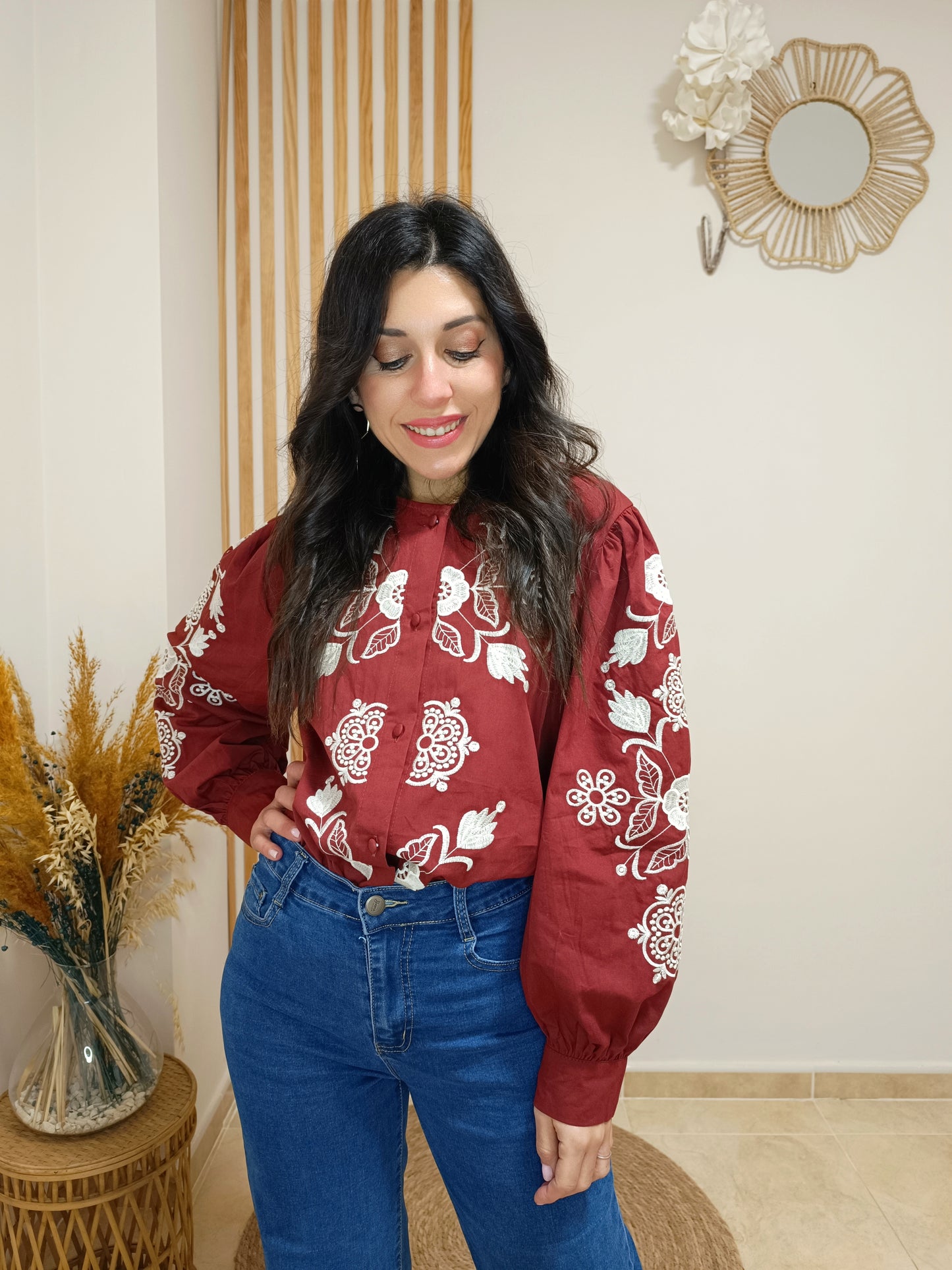 Camisa Eloísa granate