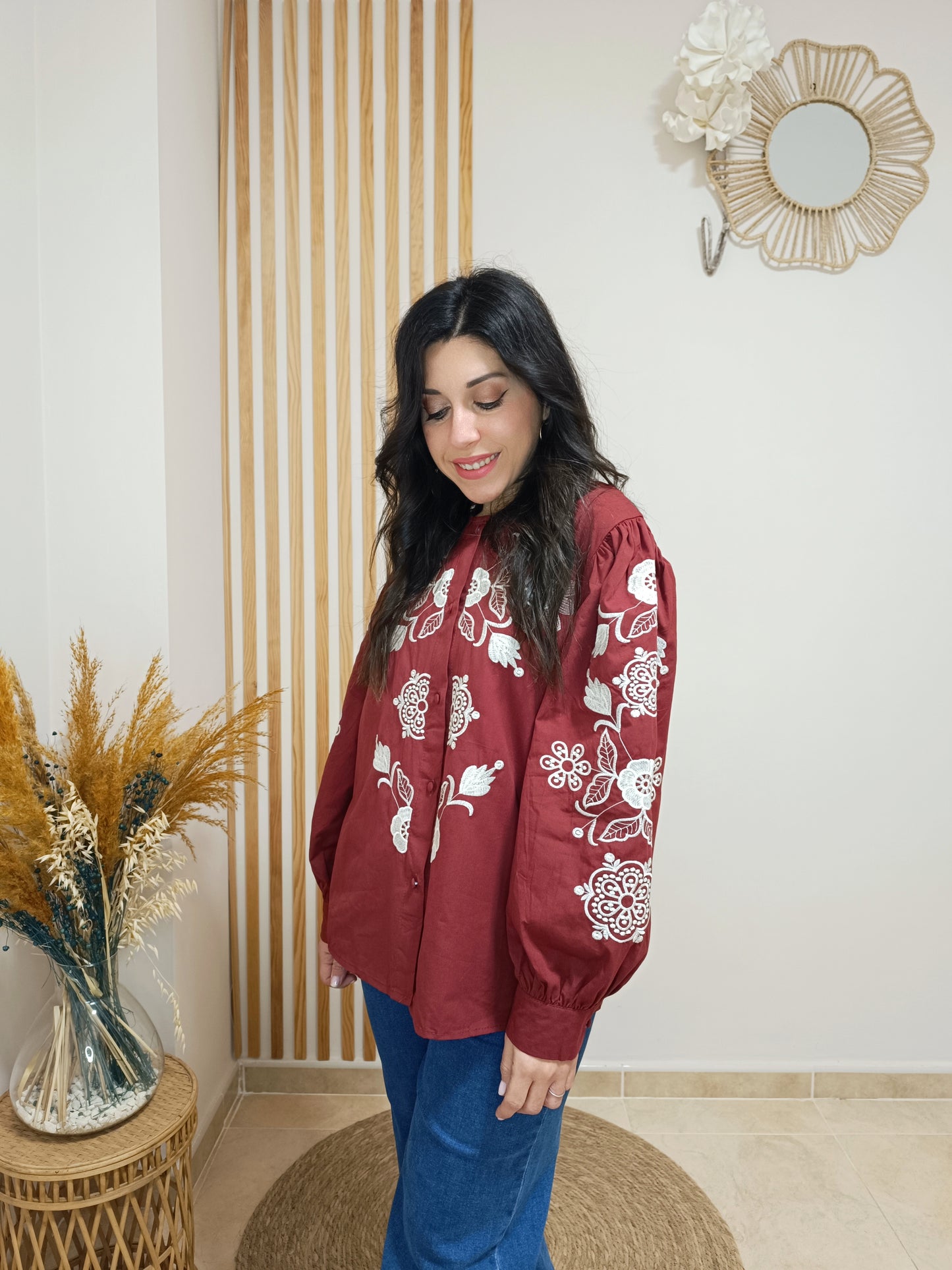 Camisa Eloísa granate