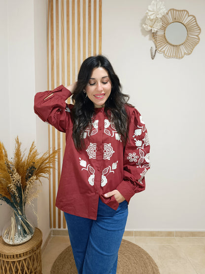 Camisa Eloísa granate