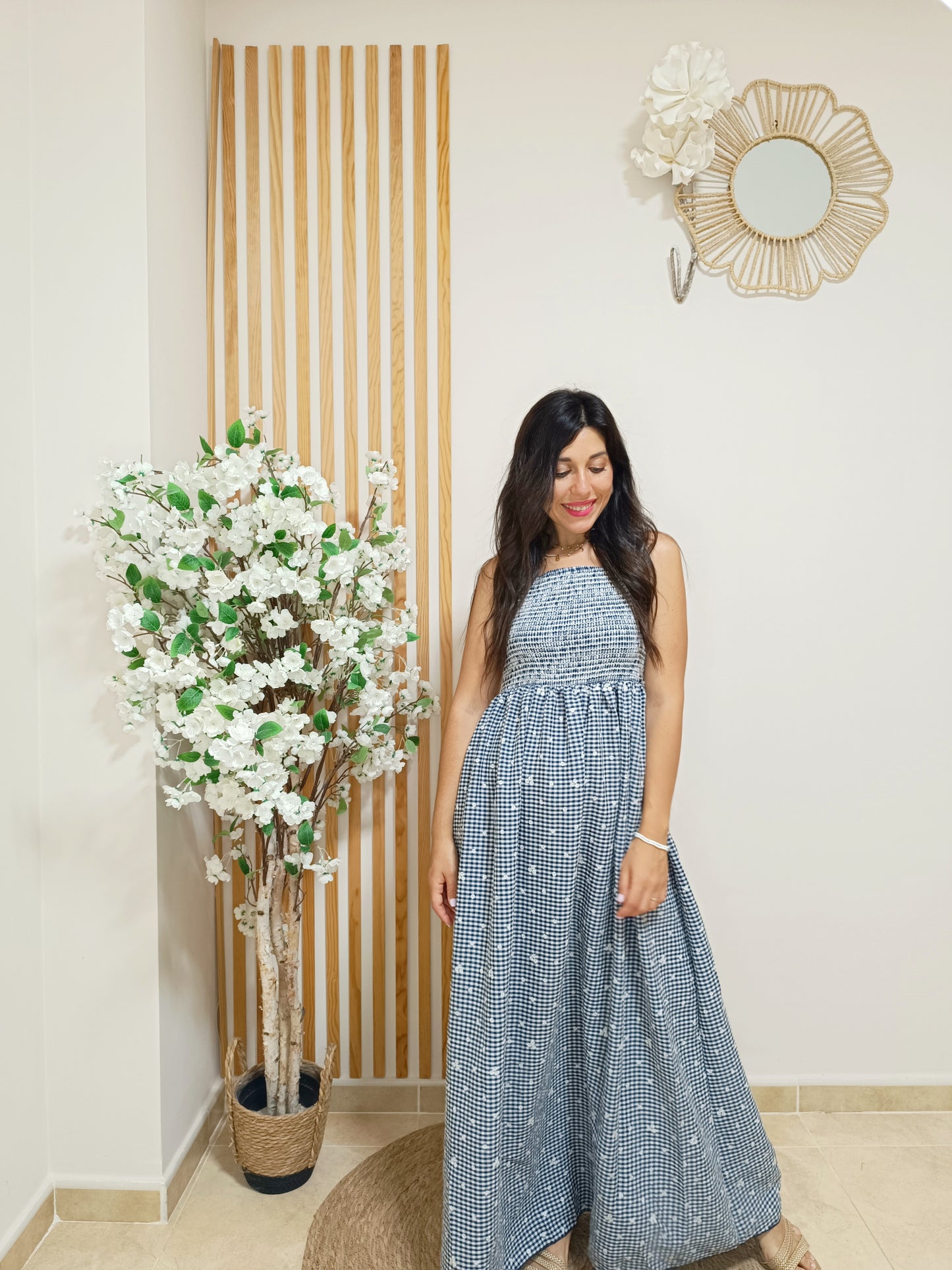 Vestido Gaia azul marino