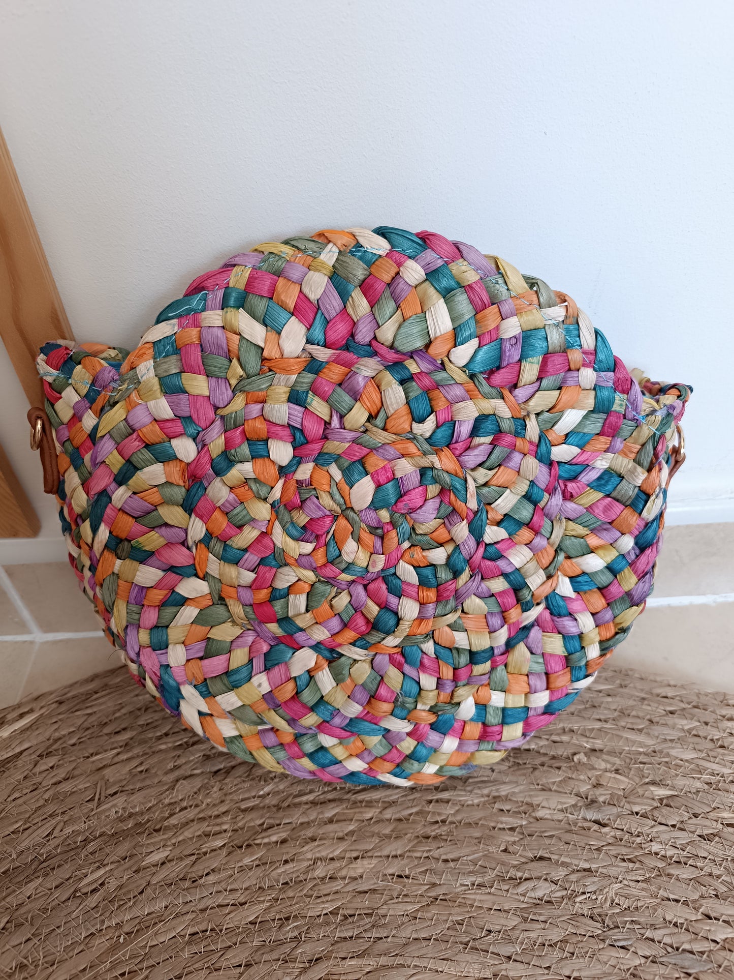 Bolso de rafia multicolor