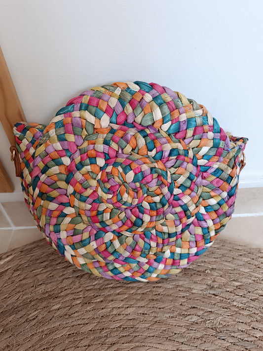 Bolso de rafia multicolor