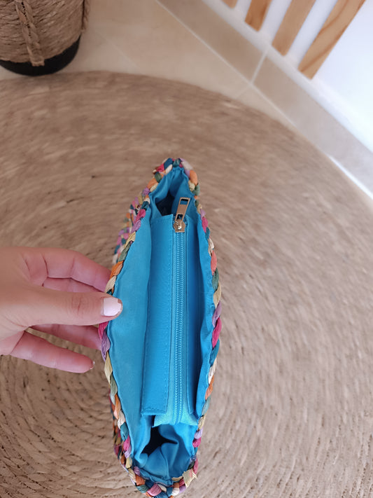 Bolso de rafia multicolor