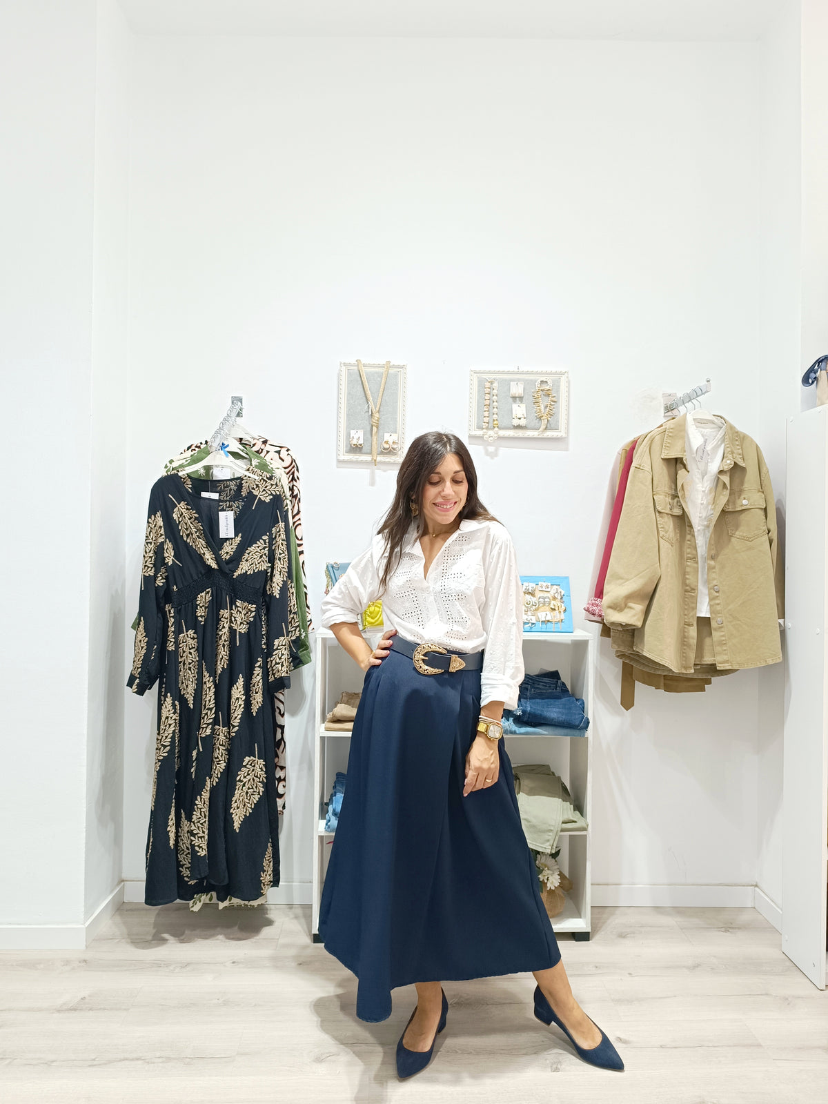 Falda Bristol azul marino