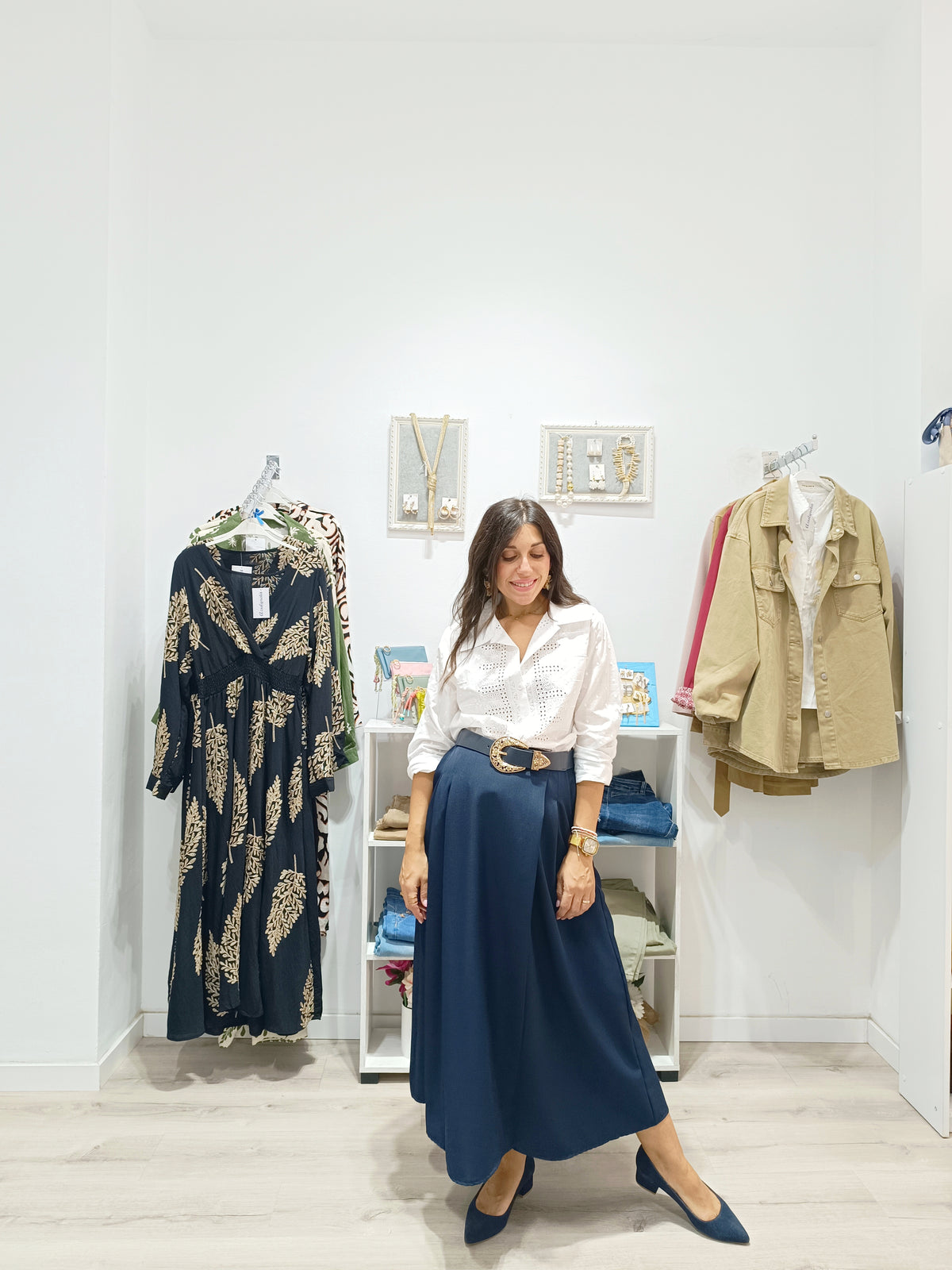 Falda Bristol azul marino