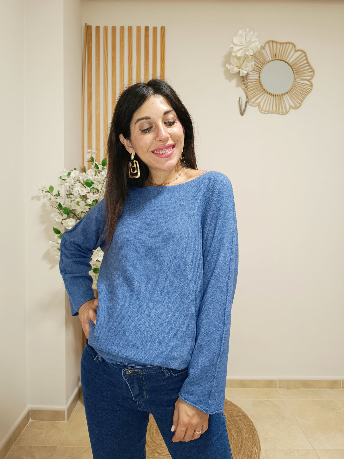 Jersey azul tejano oversize