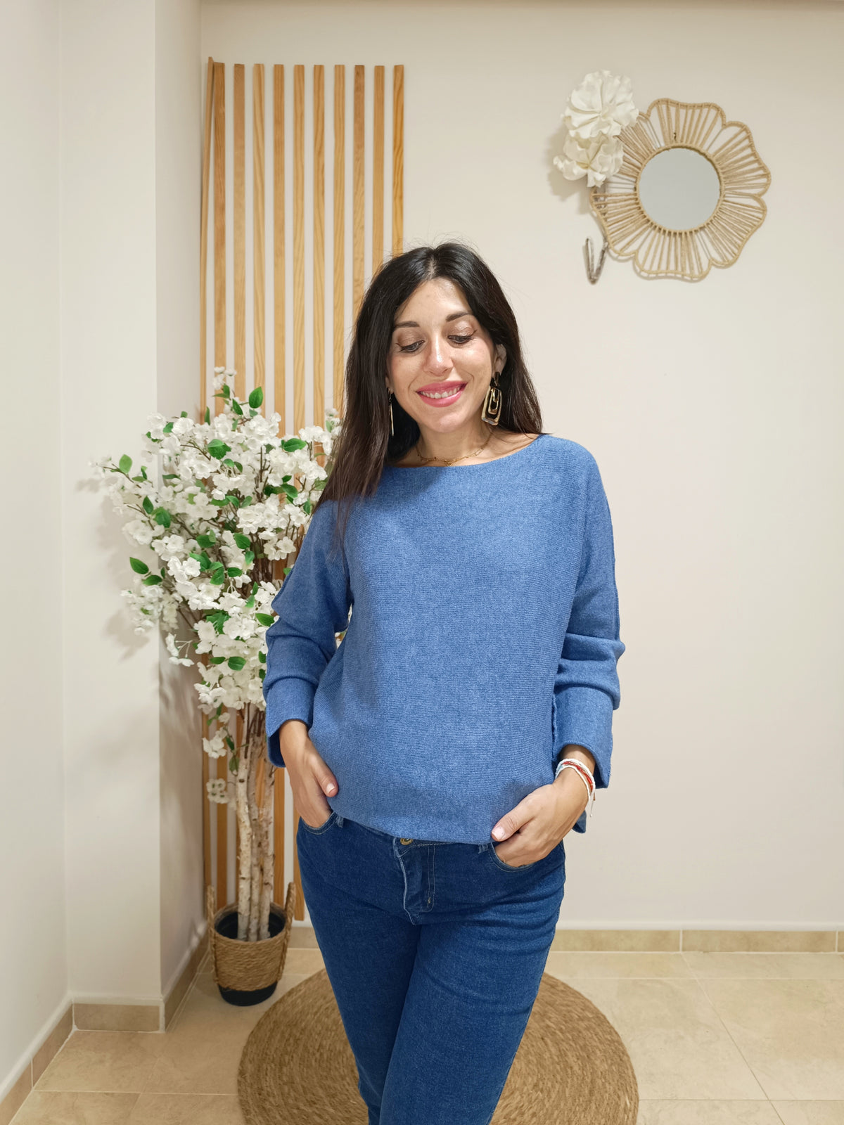 Jersey azul tejano oversize