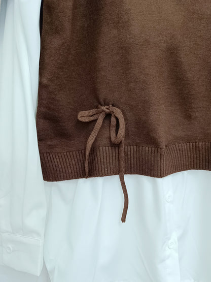 Jersey combinado Simoneta marrón chocolate