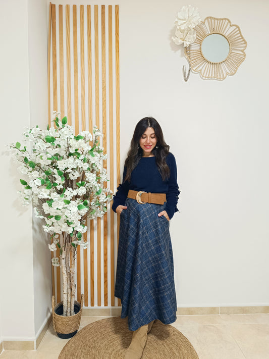 Falda Edimburgo azul
