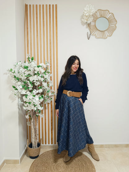 Falda Edimburgo azul