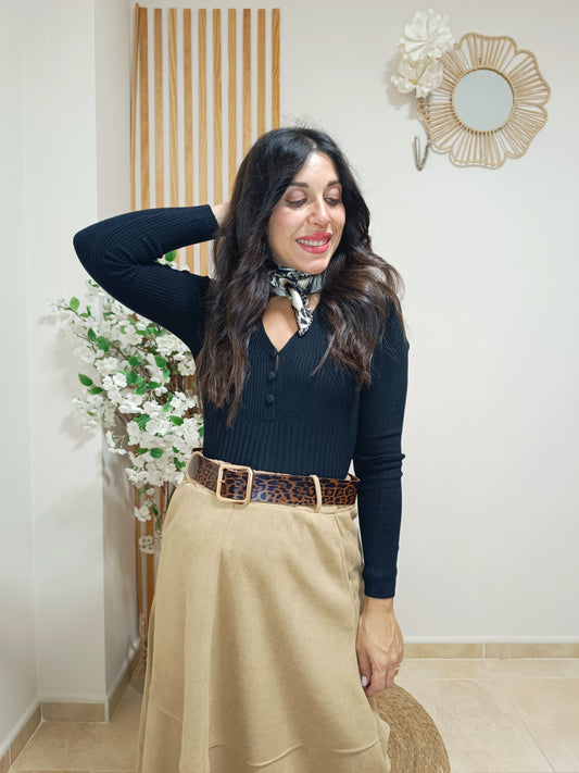 Falda antelina Carla cámel