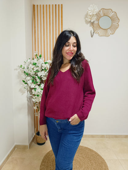 Jersey pico granate oversize