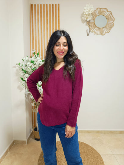 Jersey pico granate oversize