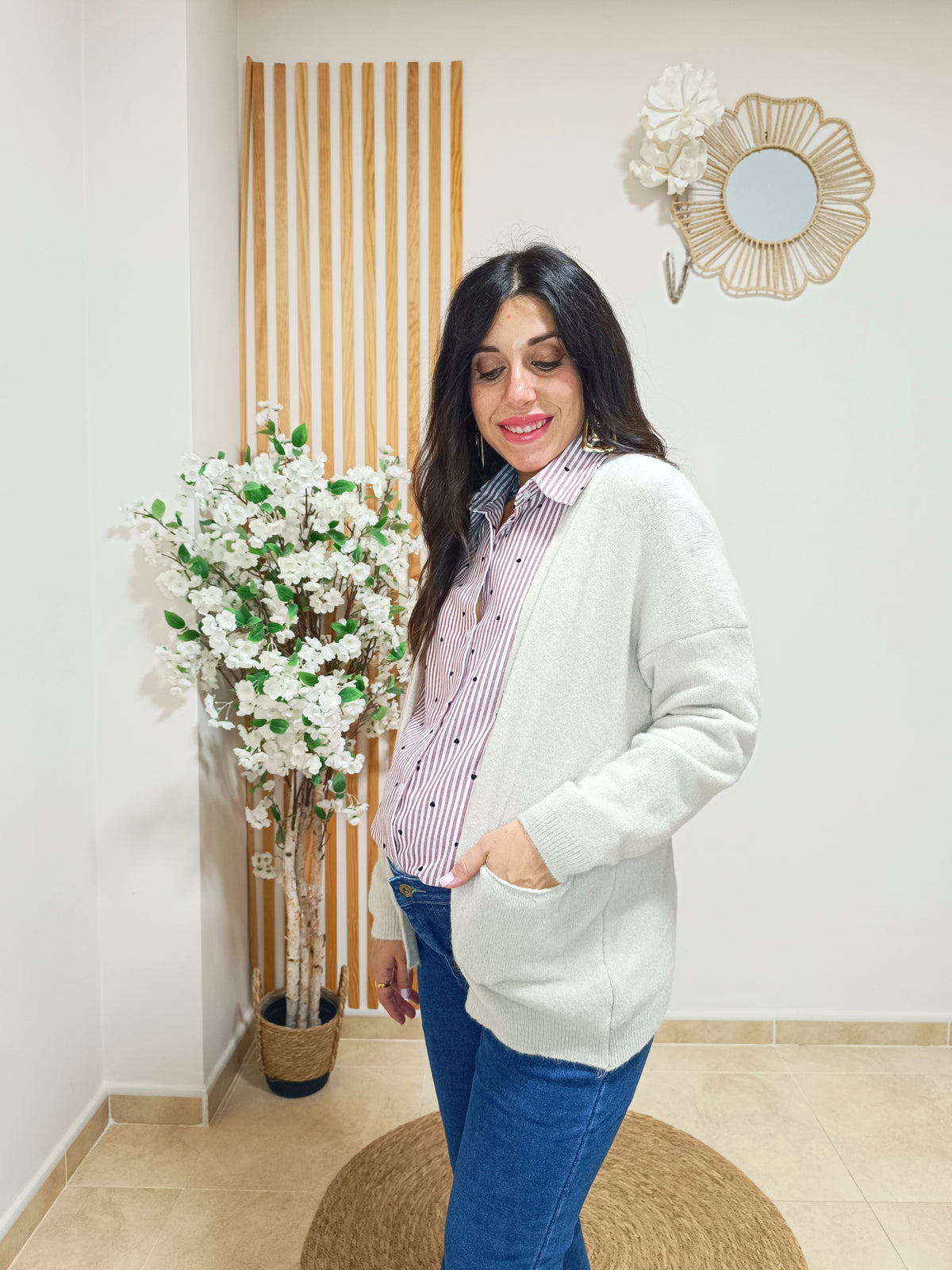Chaqueta punto Hanna beige