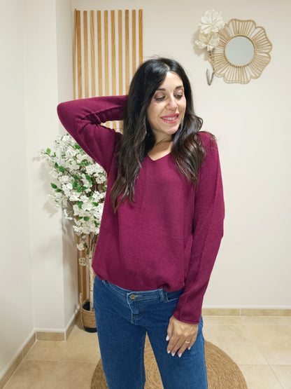 Jersey pico granate oversize