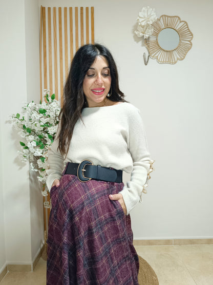 Falda Edimburgo granate