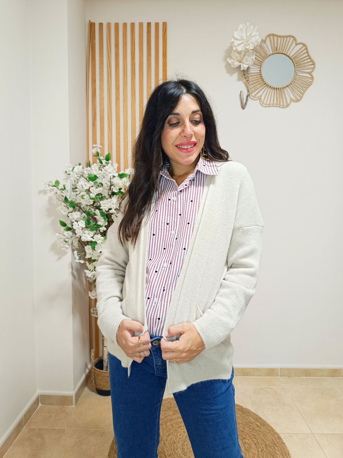 Chaqueta punto Hanna beige
