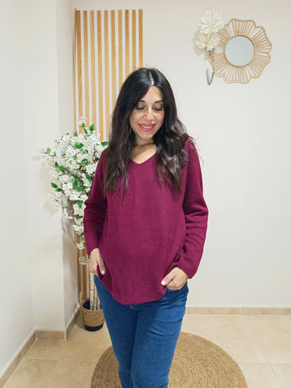 Jersey pico granate oversize
