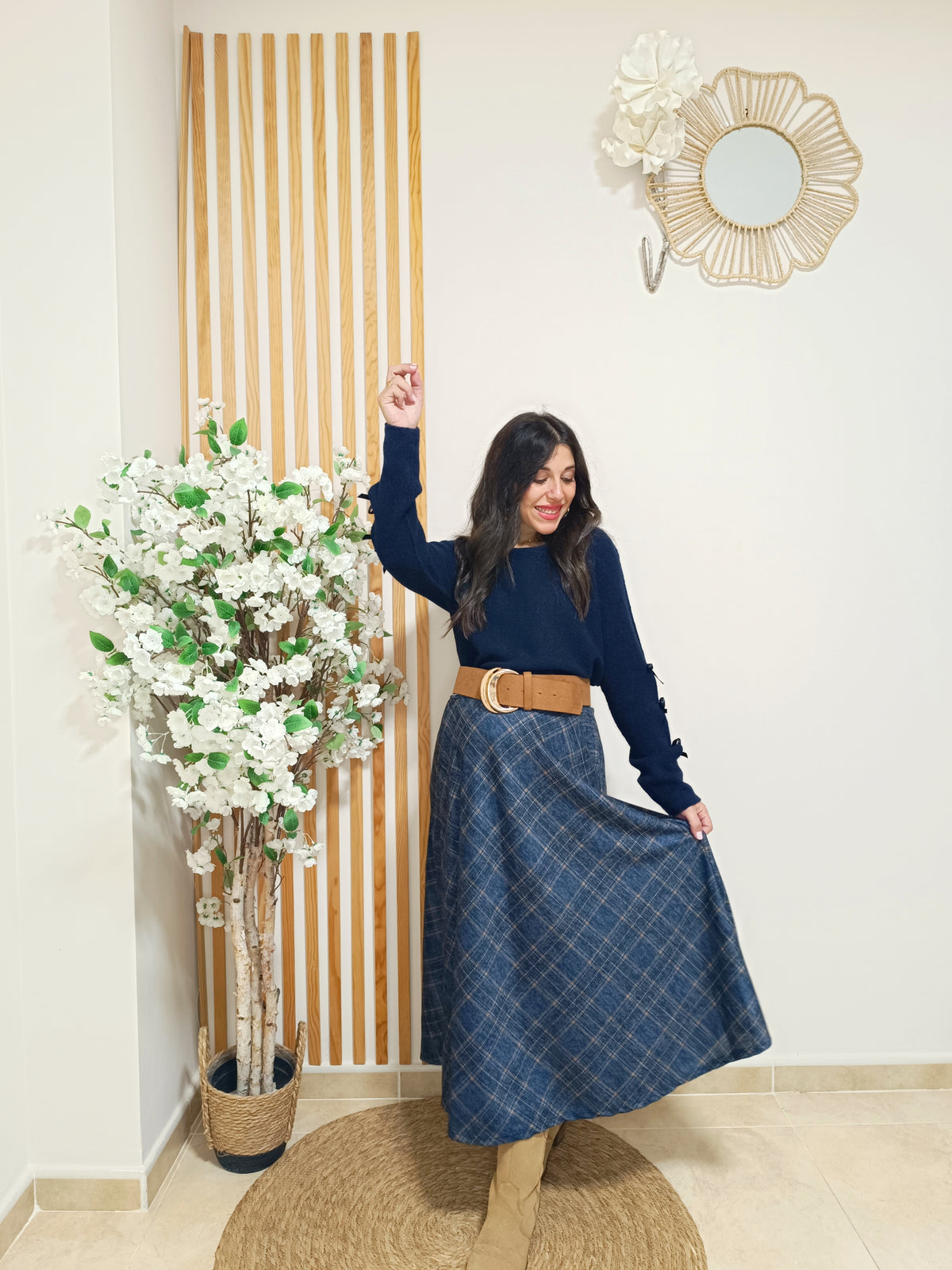 Falda Edimburgo azul