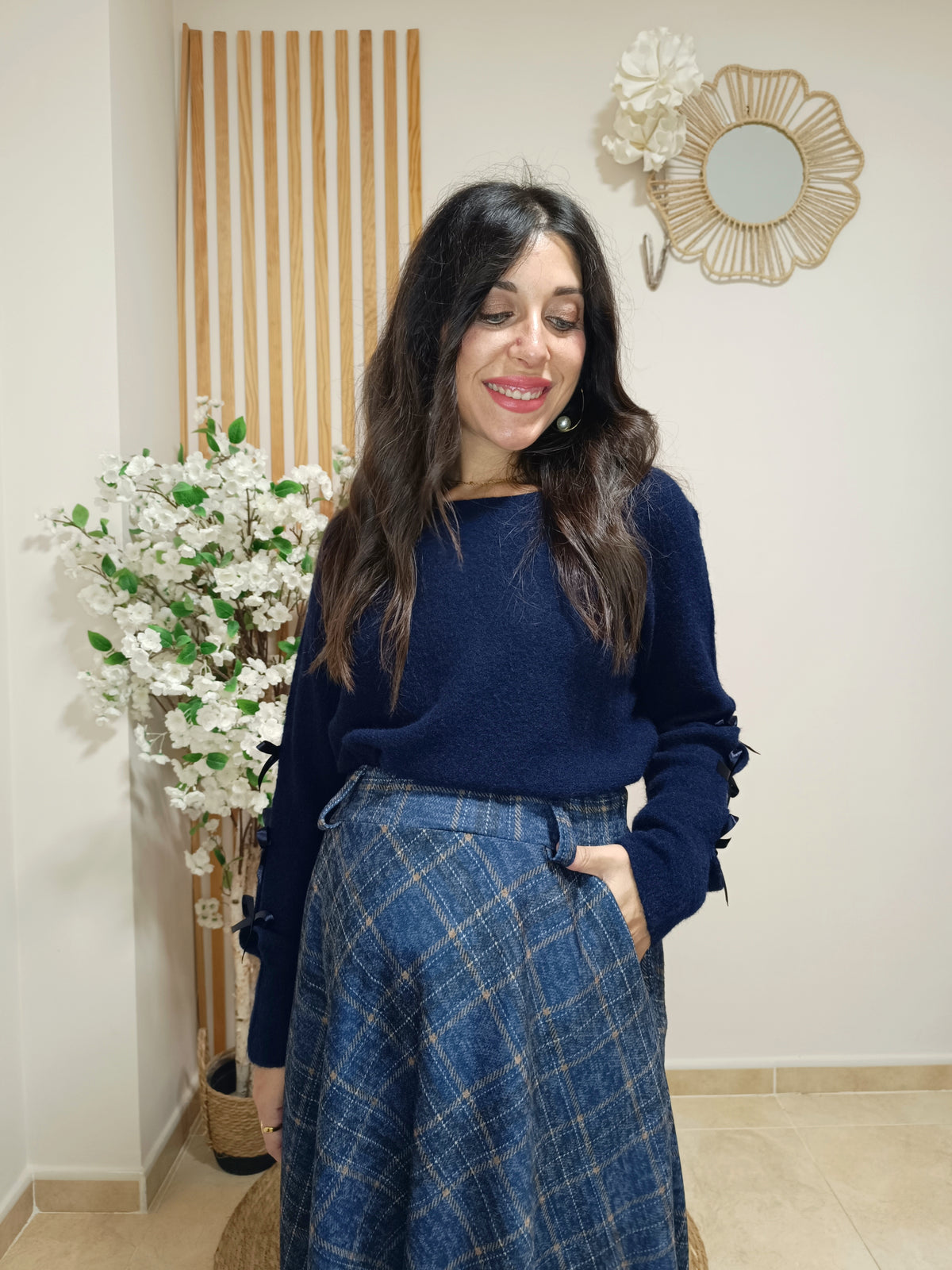 Falda Edimburgo azul